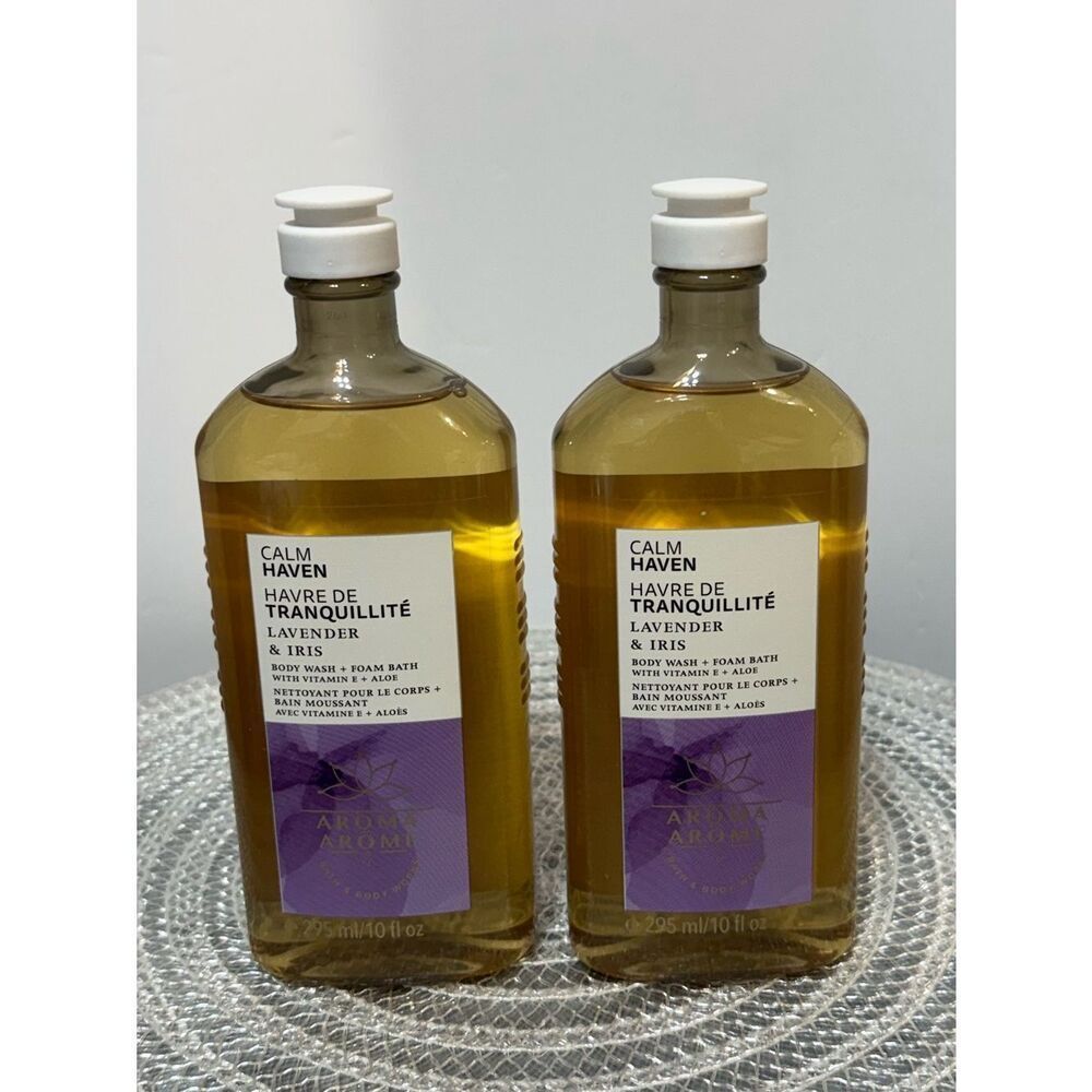 BBW Aroma Calm Haven Body Wash Lavender and Iris Set of 2 NWT